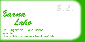 barna laho business card